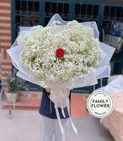Bó hoa baby trắng tặng tốt nghiệp ở quận Cầu Giấy Hà Nội ! Hoa tốt nghiệp Hà Nội