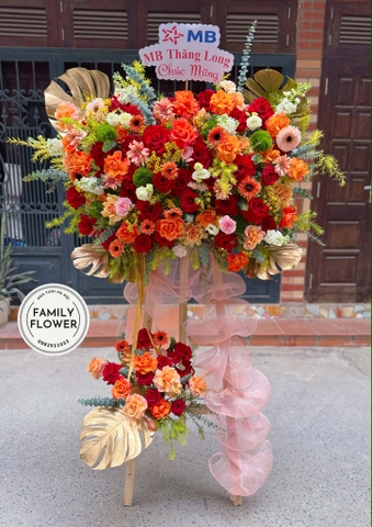 Kệ hoa 2 tầng chúc mừng sự kiện hội nghị ' mua hoa tươi Hà Nội ! Family flower ! Hoa tươi Hà Nội