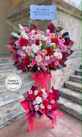 Kệ hoa 2 tầng chúc mừng khai trương ở Hà Nội ! Hoa khai trương Hà Nội ! Hoa tươi Hà Nội