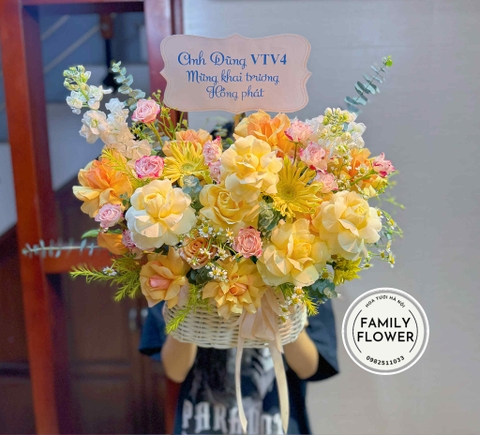 Lẵng hoa chúc mừng khai trương quận Đống Đa! Hoa khai trương Đống Đa