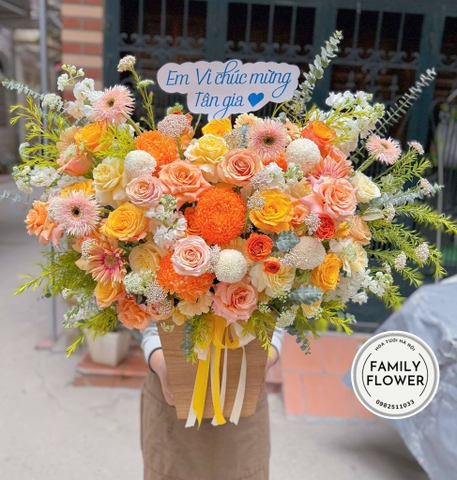 Hoa tân gia Hà Nội ! Lẵng hoa chúc mừng tân gia ở Hà Nội ! Hoa tươi Hà Nội