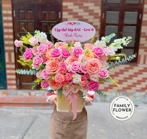 Hoa khai giảng ở Hà Nội ! Lẵng hoa chúc mừng khai giảng quận Cầu Giấy Ba Đình Hà Nội