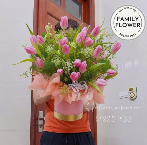 Hoa tulip Hà Nội ! Lẵng hoa tulip tặng sinh nhật mẹ , vợ ở Hà Nội ! Đặt hoa online Hà Nội