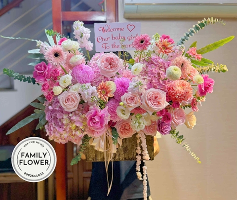 Lẵng hoa chúc mừng mẹ tròn con vuông ! Hoa tươi Hà Nội ! Hoa sinh nhật Hà Nội