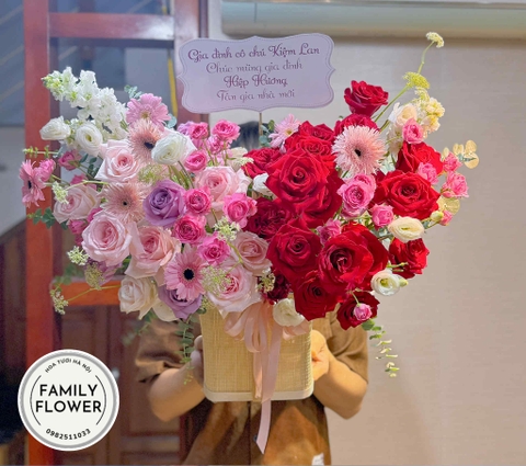 Lẵng hoa chúc mừng tân gia quận Đống Đa ! Hà Nội ! Hoa tân gia Hà Nội