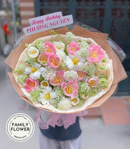 Hoa tulip Hà Nội ! Bó hoa tulip hồng ở Hà Nội ! Hoa tươi Hà Nội