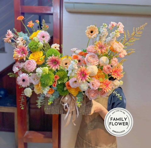 Lẵng hoa tặng sinh nhật mẹ , vợ , bà ở quận Cầu Giấy , Ba Đình Hà Nội ! Hoa sinh nhật Hà Nội