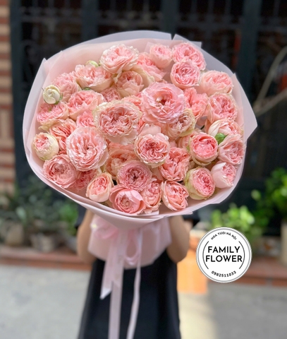 Bó Hoa Hồng Phấn Ngọt Ngào – Hoa Tươi Hà Nội | Family Flower