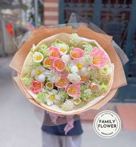 Hoa tulip Hà Nội ! Bó hoa tulip hồng ở Hà Nội ! Hoa tươi Hà Nội