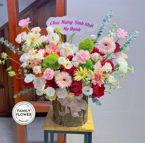 Hoa tặng sinh nhật  mẹ , hoa sinh nhật , lẵng hoa tặng sinh nhật mẹ