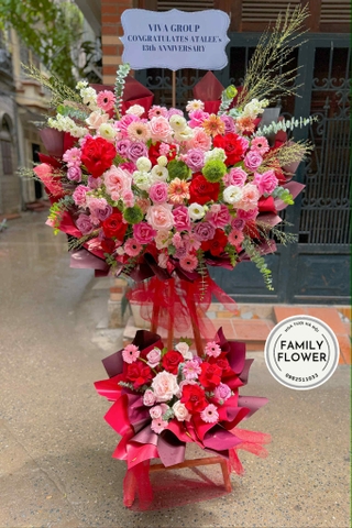 Kệ hoa 2 tầng chúc mừng khai trương ở Hà Nội ! Hoa khai trương Hà Nội ! Hoa tươi Hà Nội