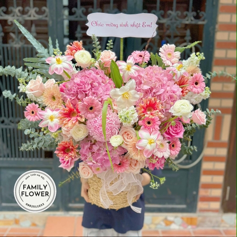 Lẵng hoa chúc mừng sinh nhật ! Family flower hoa sinh nhật Hà Nội ! Mua hoa sinh nhật Ba Đình