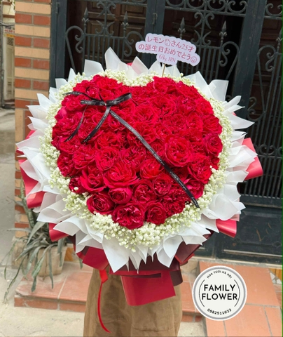 Bó hoa hồng đỏ trái tim tặng người yêu , vợ nhân dịp 20 tháng 10 '! Mua hoa tươi Hà Nội