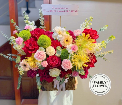 Lẵng  hoa chúc mừng sinh nhật Hà Nội ! Hoa tươi Hà Nội ! Family flower      