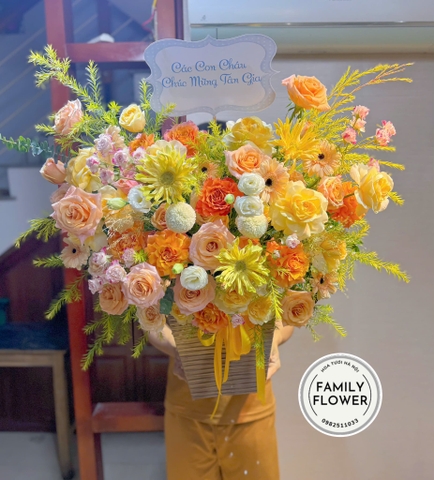 Lẵng hoa chúc mừng tân gia ở Hà Nội ! Hoa tân gia Hà Nội ! Mua hoa tươi Hà Nội