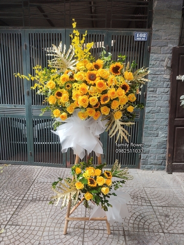Cây hoa tone vàng rực nắng chúc khai trương hồng phát - Family Flower - Hoa tươi Hà Nội