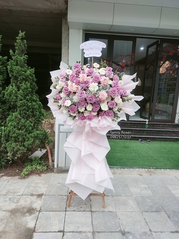 Hoa khai trương 1 tầng đẹp tặng khai trương - Family Flower - Hoa tươi Hà Nội