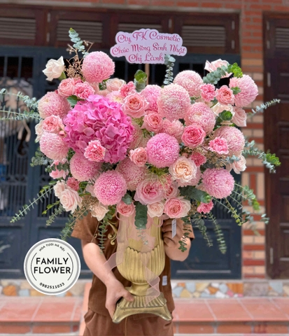 Bình hoa tone hồng tặng sinh nhật sếp , đối tác quan trọng ở quận Cầu Giấy Hà Nội