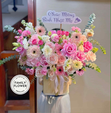 Lẵng hoa chúc mừng sinh nhật mẹ ở Hà Nội ! Hoa sinh nhật Hà Nội