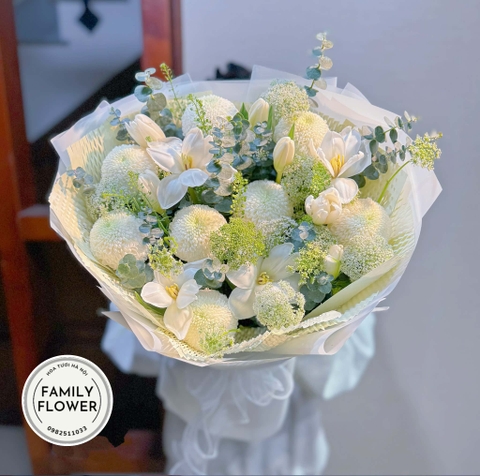 Bó hoa tulip mix hoa pinpong tặng người yêu ! Hoa tulip Hà Nội ! Family flower hoa tươi Hà Nội