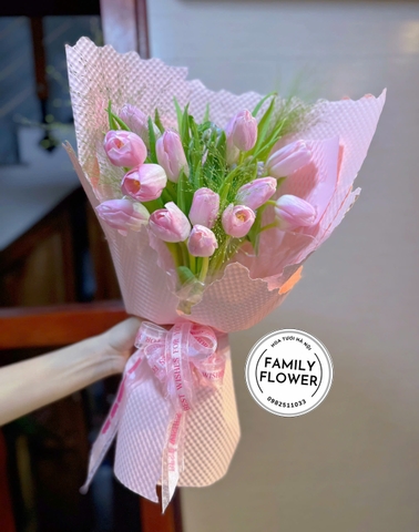 Bó Hoa Tulip Hồng | Hoa Tulip Hà Nội | Hoa Tươi Ba Đình – Family Flower