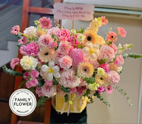 Lẵng hoa chúc mừng sinh nhật công ty! Hoa chúc mừng ngày thành lập công ty! Hoa sinh nhật Hà Nội