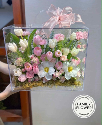 Vali hoa tulip tặng sinh nhật vợ ! Hoa tulip tặng vợ ! Hoa tulip Hà Nội ! Mua hoa tươi Hà Nội