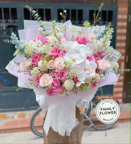 Bó hoa tặng vợ nhân dịp ngày cưới ! Family flower hoa tươi Hà Nội