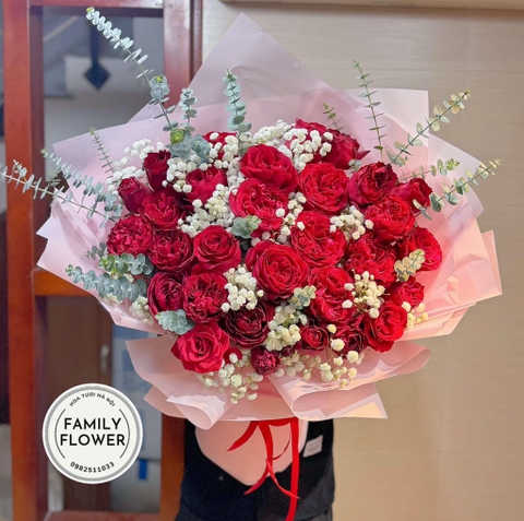 Bó hoa hồng đỏ tặng bạn gái phụ nữ nhân dịp 8 tháng 3 quận Đống Đa Hà Nội điện hoa Hà Nội