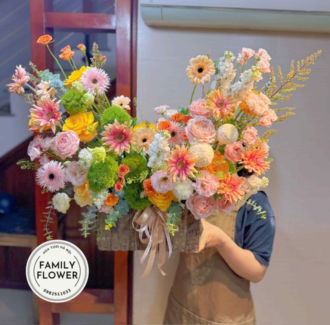 Lẵng hoa tặng sinh nhật mẹ , vợ , bà ở quận Cầu Giấy , Ba Đình Hà Nội ! Hoa sinh nhật Hà Nội