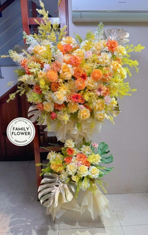 Kệ hoa chúc mừng khai trương Hà Nội ! Hoa tươi Hà Nội ! Family flower! Kệ hoa 2 tầng