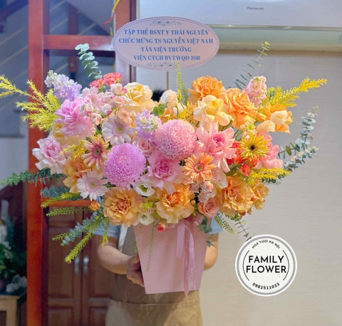 Lẵng hoa tặng đồng nghiệp , đối tác , bạn bè nhân ngày phụ nữ Việt Nam Ở Hà Nội! Hoa 20 tháng 10 Hà Nội