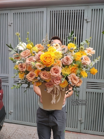 Lẵng hoa màu nam tính chúc mừng sinh nhật ông tại Hà Nội - Hoa sinh nhật Hà Nội