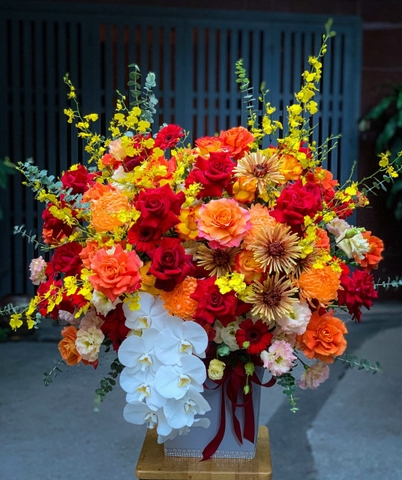 Lẵng hoa sang trọng tặng sếp, đối tác quan trọng tại Hà Nội - Hoa tươi quận Cầu Giấy, Ba Đình, Hà Nội