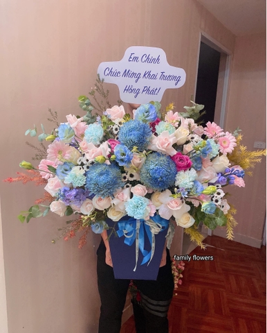 Lẵng hoa xanh chúc mừng sinh nhật tại Hà Nội - Đặt hoa online - Điện hoa Hà Nội