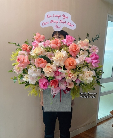 Lẵng hoa chúc mừng sinh nhật tại Hà Nội - Hoa sinh nhật Hà Nội - Điện hoa Hà Nội