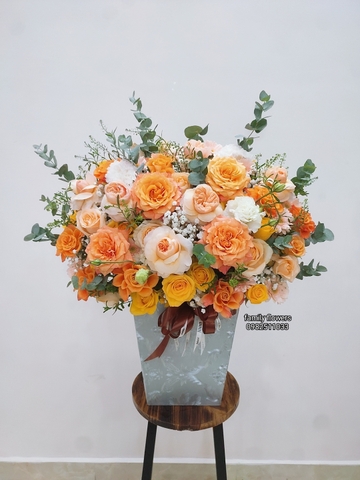 Lẵng hoa tone vàng tặng phái nam tại Hà Nội - Hoa tươi Hà Nội - Đặt hoa online