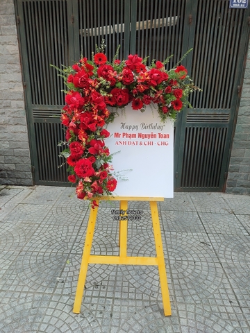 Khung tranh hồng đỏ chúc mừng khai trương, sự kiện đẹp tại Hà Nội - Hoa khai trương Hà Nội
