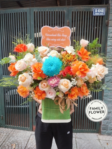 Lẵng hoa chúc mừng sinh nhật đẹp tại Hà Nội - Family Flower - Hoa tươi Hà Nội.