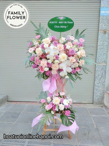 Kệ hoa sang trọng chúc mừng sự kiện, khai trương tại Hà Nội. Hoa khai trương sự kiện.