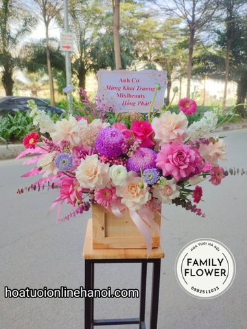 Hoa khai trương! Lẵng hoa chúc mừng khai trương đẹp ở quận Ba Đình - Hà Nội