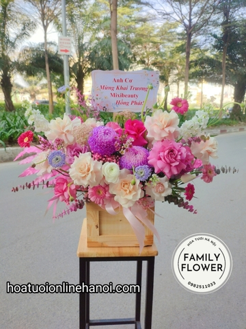 Hoa khai trương! Lẵng hoa chúc mừng khai trương đẹp ở quận Ba Đình - Hà Nội