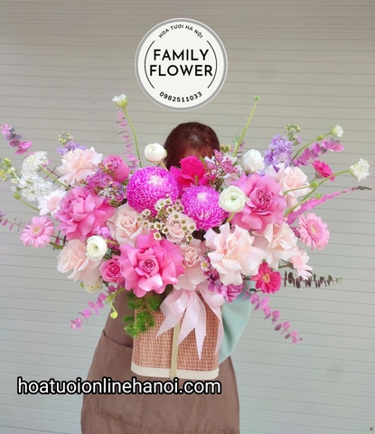 Lẵng hoa chúc mừng kỷ niệm ngày cưới . Hoa kỷ niệm ngày cưới ở Hà Nội