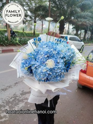 Bó hoa cẩm tú cầu xanh tặng sinh nhật ở Hà Nội. Hoa tươi Hà Nội