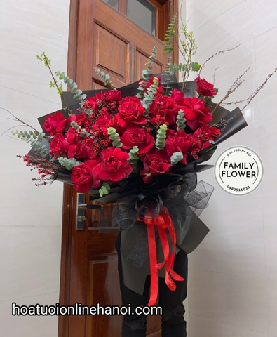Bó hoa 8/3 . bó hoa hồng hồng đỏ tặng vợ ngày 8/3 đẹp tại HÀ NỘI