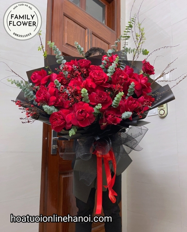Bó hoa 8/3 . bó hoa hồng hồng đỏ tặng vợ ngày 8/3 đẹp tại HÀ NỘI