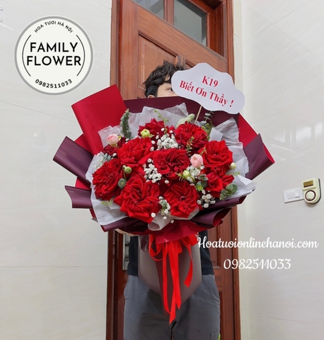Bó hoa hồng đỏ tặng thầy tại Hà Nội ! Điện hoa Hà Nội