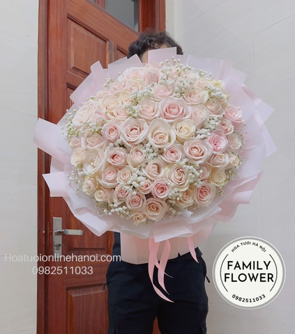 Bó hoa hồng kem dâu tặng mẹ tại Cầu Giấy , Ba Đình . Đặt hoa online Hà Nội