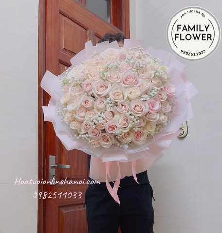 Bó hoa hồng kem dâu tặng mẹ tại Cầu Giấy , Ba Đình . Đặt hoa online Hà Nội