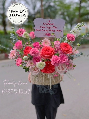 Mua hoa hà nội giá rẻ ! Lẵng hoa chúc mừng khai trương ở quận Cầu Giấy - Bà Đình